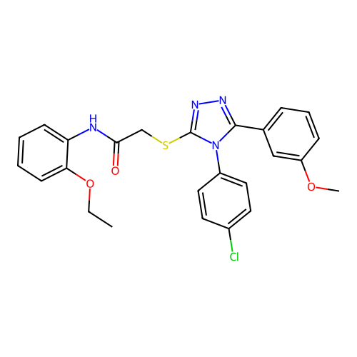 2-{[4-(4-chlorophenyl)-5-(3-methoxyphenyl)-4H-1,2,4-triazol-3-yl]sulfanyl}-N-(2-ethoxyphenyl)acetamide structure