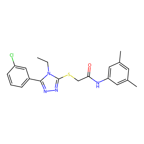 2-{[5-(3-chlorophenyl)-4-ethyl-4H-1,2,4-triazol-3-yl]sulfanyl}-N-(3,5-dimethylphenyl)acetamide structure