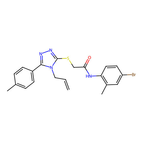 N-(4-bromo-2-methylphenyl)-2-{[5-(4-methylphenyl)-4-(prop-2-en-1-yl)-4H-1,2,4-triazol-3-yl]sulfanyl}acetamide structure