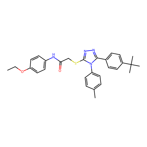 2-{[5-(4-tert-butylphenyl)-4-(4-methylphenyl)-4H-1,2,4-triazol-3-yl]sulfanyl}-N-(4-ethoxyphenyl)acetamide structure