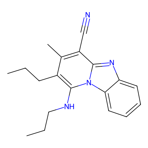 3-Methyl-2-propyl-1-(propylamino)pyrido[1,2-a]benzimidazole-4-carbonitrile structure
