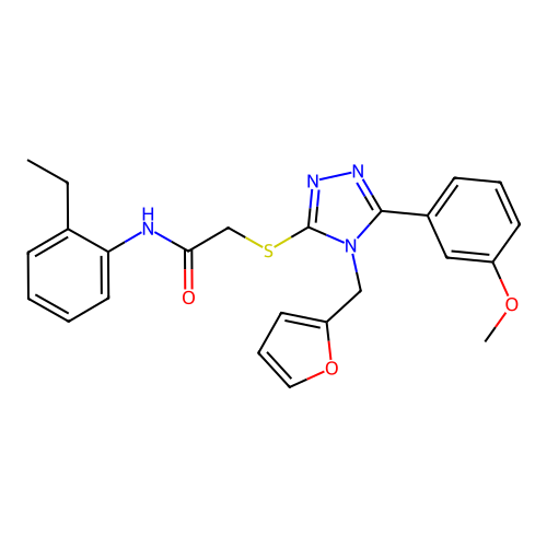 N-(2-ethylphenyl)-2-{[4-(furan-2-ylmethyl)-5-(3-methoxyphenyl)-4H-1,2,4-triazol-3-yl]sulfanyl}acetamide structure