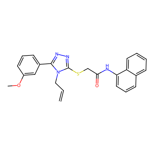 2-{[5-(3-methoxyphenyl)-4-(prop-2-en-1-yl)-4H-1,2,4-triazol-3-yl]sulfanyl}-N-(naphthalen-1-yl)acetamide structure