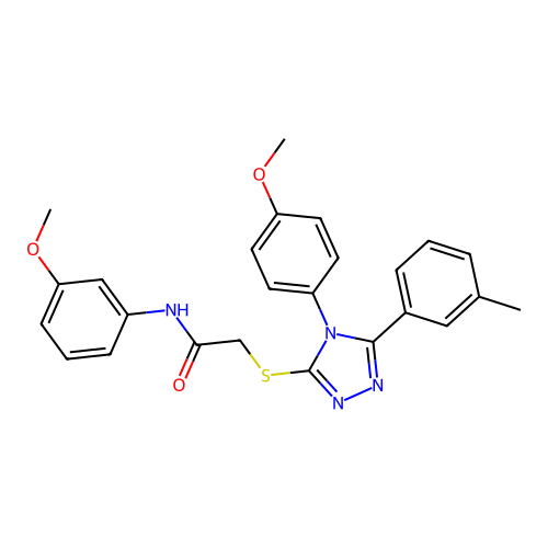 N-(3-methoxyphenyl)-2-{[4-(4-methoxyphenyl)-5-(3-methylphenyl)-4H-1,2,4-triazol-3-yl]sulfanyl}acetamide structure