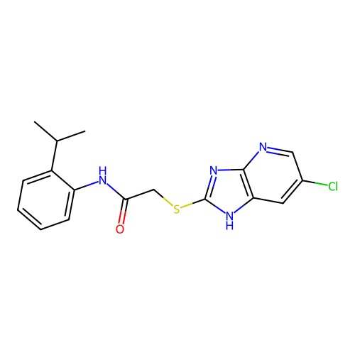 2-((6-chloro-3H-imidazo[4,5-b]pyridin-2-yl)thio)-N-(2-isopropylphenyl)acetamide structure