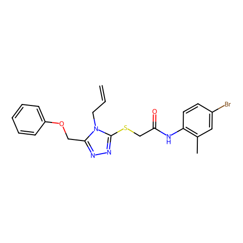 N-(4-bromo-2-methylphenyl)-2-{[5-(phenoxymethyl)-4-(prop-2-en-1-yl)-4H-1,2,4-triazol-3-yl]sulfanyl}acetamide structure