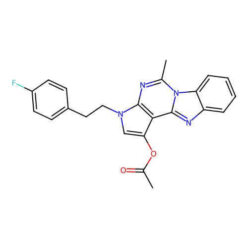 3-(4-fluorophenethyl)-5-methyl-3H-benzo[4,5]imidazo[1,2-c]pyrrolo[3,2-e]pyrimidin-1-yl acetate structure