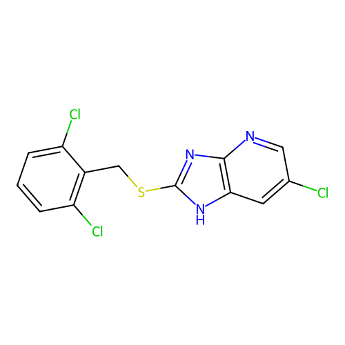 6-chloro-2-[(2,6-dichlorobenzyl)sulfanyl]-1H-imidazo[4,5-b]pyridine structure