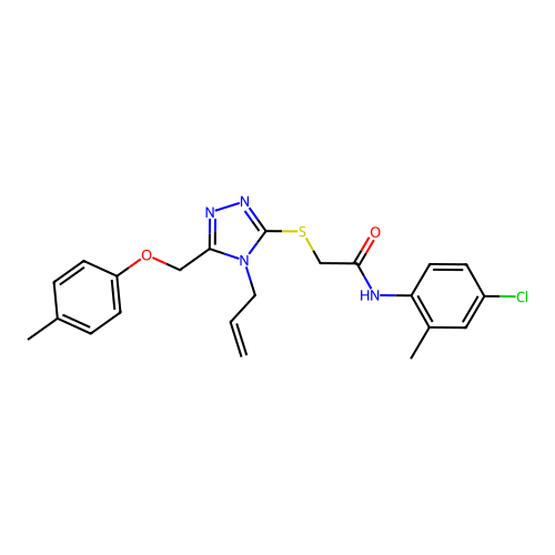 2-((4-allyl-5-((p-tolyloxy)methyl)-4H-1,2,4-triazol-3-yl)thio)-N-(4-chloro-2-methylphenyl)acetamide structure