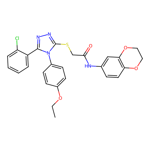 2-{[5-(2-chlorophenyl)-4-(4-ethoxyphenyl)-4H-1,2,4-triazol-3-yl]sulfanyl}-N-(2,3-dihydro-1,4-benzodioxin-6-yl)acetamide structure
