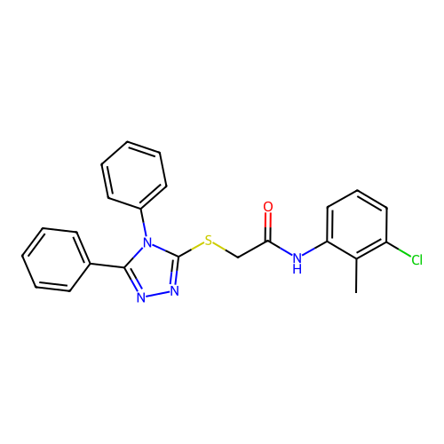 N-(3-chloro-2-methylphenyl)-2-[(4,5-diphenyl-4H-1,2,4-triazol-3-yl)sulfanyl]acetamide structure