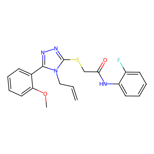 N-(2-fluorophenyl)-2-{[5-(2-methoxyphenyl)-4-(prop-2-en-1-yl)-4H-1,2,4-triazol-3-yl]sulfanyl}acetamide structure