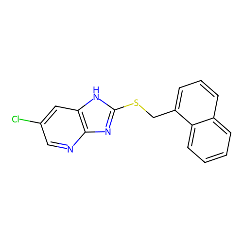 6-chloro-2-[(naphthalen-1-ylmethyl)sulfanyl]-1H-imidazo[4,5-b]pyridine structure