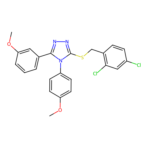 3-[(2,4-dichlorophenyl)methylsulfanyl]-5-(3-methoxyphenyl)-4-(4-methoxyphenyl)-1,2,4-triazole structure