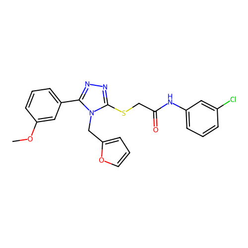 N-(3-chlorophenyl)-2-{[4-(furan-2-ylmethyl)-5-(3-methoxyphenyl)-4H-1,2,4-triazol-3-yl]sulfanyl}acetamide structure