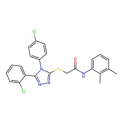 2-{[5-(2-chlorophenyl)-4-(4-chlorophenyl)-4H-1,2,4-triazol-3-yl]sulfanyl}-N-(2,3-dimethylphenyl)acetamide structure