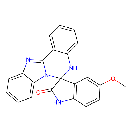 5'-methoxy-5H-spiro[benzimidazo[1,2-c]quinazoline-6,3'-indol]-2'(1'H)-one structure