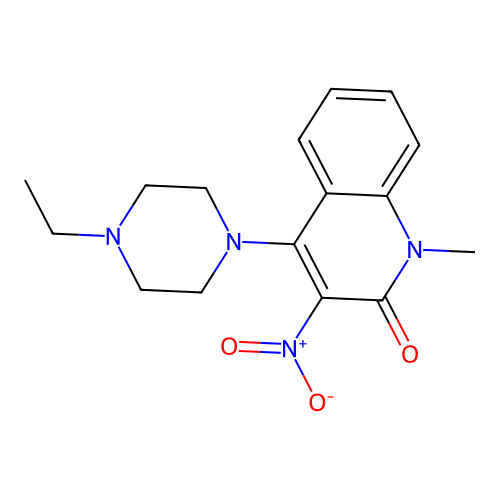4-(4-ethylpiperazin-1-yl)-1-methyl-3-nitroquinolin-2(1H)-one structure