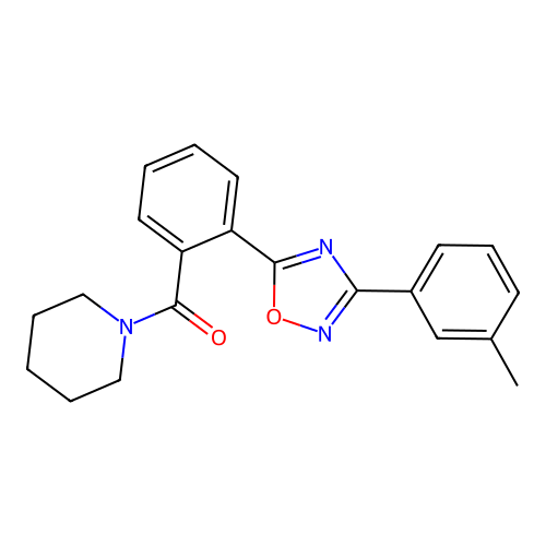 [2-[3-(3-Methylphenyl)-1,2,4-oxadiazol-5-yl]phenyl]-piperidin-1-ylmethanone structure