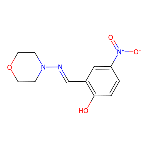 2-(Morpholin-4-yliminomethyl)-4-nitrophenol structure
