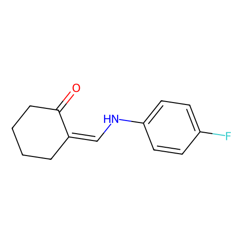 (2Z)-2-[(4-fluoroanilino)methylidene]cyclohexan-1-one structure