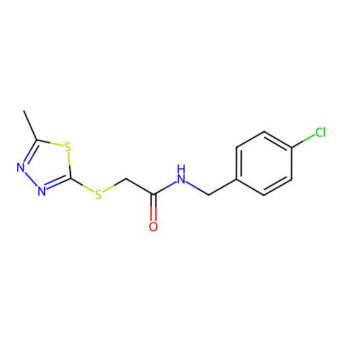 N-(4-chlorobenzyl)-2-[(5-methyl-1,3,4-thiadiazol-2-yl)sulfanyl]acetamide structure