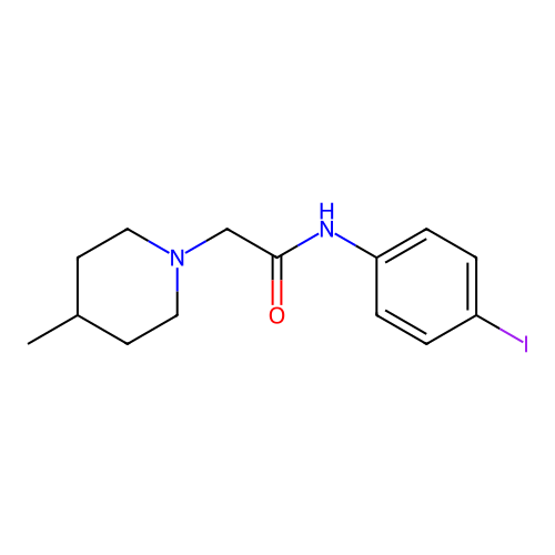 N-(4-iodophenyl)-2-(4-methylpiperidin-1-yl)acetamide structure
