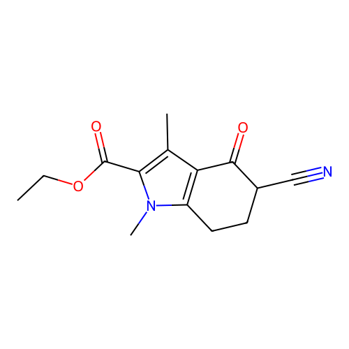 ethyl 5-cyano-1,3-dimethyl-4-oxo-6,7-dihydro-5H-indole-2-carboxylate structure