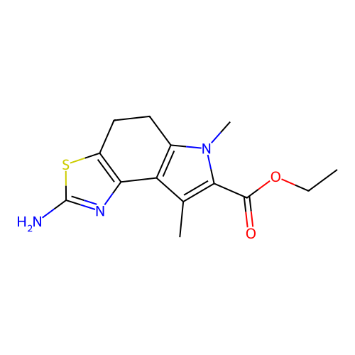 ethyl 2-amino-6,8-dimethyl-4,5-dihydropyrrolo[3,2-e][1,3]benzothiazole-7-carboxylate structure