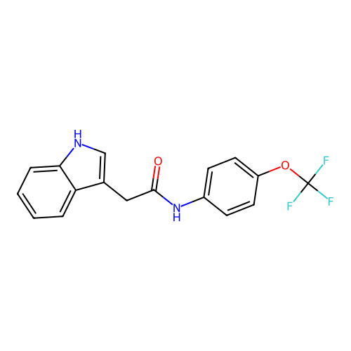 2-(1H-indol-3-yl)-N-[4-(trifluoromethoxy)phenyl]acetamide structure