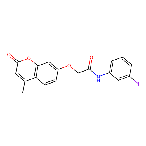 N-(3-iodophenyl)-2-(4-methyl-2-oxochromen-7-yl)oxyacetamide structure
