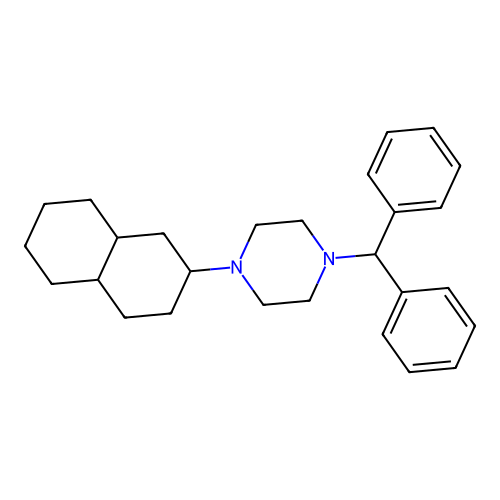 1-Benzhydryl-4-decalin-2-yl-piperazine structure