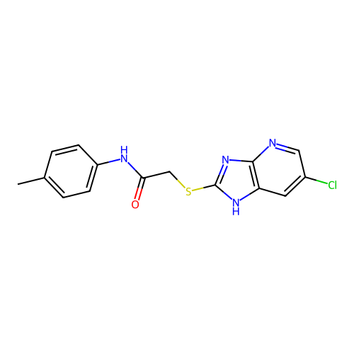 2-[(6-chloro-1H-imidazo[4,5-b]pyridin-2-yl)sulfanyl]-N-(4-methylphenyl)acetamide structure