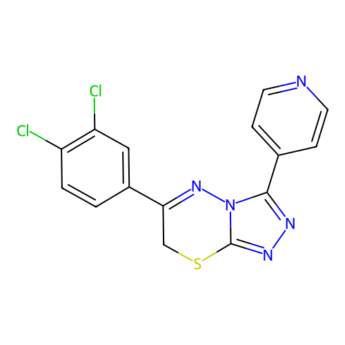 6-(3,4-dichlorophenyl)-3-(pyridin-4-yl)-7H-[1,2,4]triazolo[3,4-b][1,3,4]thiadiazine structure
