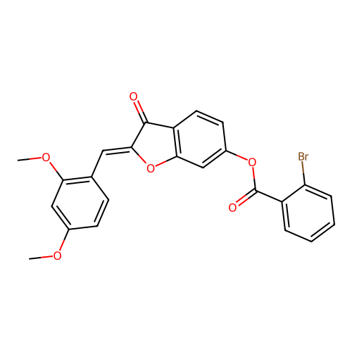 2-[(2,4-Dimethoxyphenyl)methylene]-3-oxobenzo[3,4-b]furan-6-yl 2-bromobenzoate structure