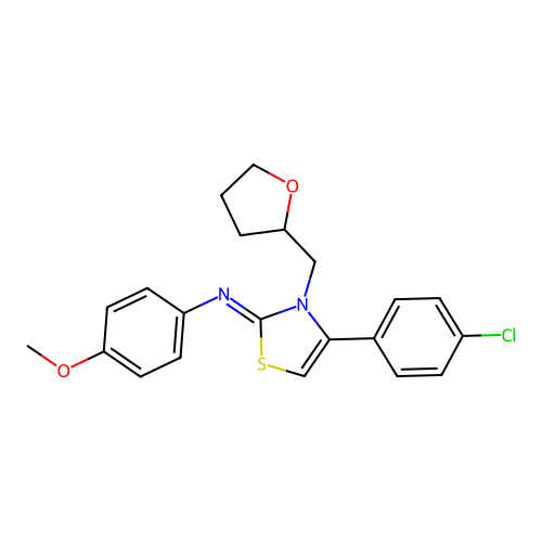 N-[(2Z)-4-(4-chlorophenyl)-3-(tetrahydrofuran-2-ylmethyl)-1,3-thiazol-2(3H)-ylidene]-4-methoxyaniline structure
