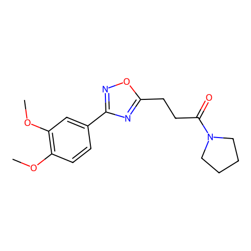 3-(3-(3,4-Dimethoxyphenyl)-1,2,4-oxadiazol-5-yl)-1-(pyrrolidin-1-yl)propan-1-one structure