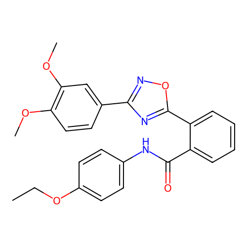 2-[3-(3,4-dimethoxyphenyl)-1,2,4-oxadiazol-5-yl]-N-(4-ethoxyphenyl)benzamide structure
