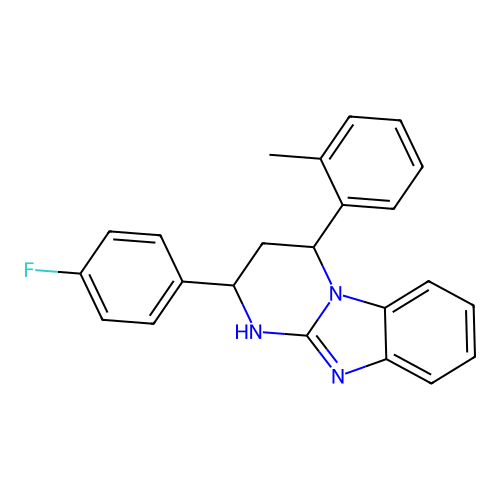 2-(4-fluorophenyl)-4-(2-methylphenyl)-1,2,3,4-tetrahydropyrimido[1,2-a]benzimidazole structure