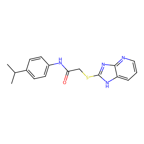 2-(1H-imidazo[4,5-b]pyridin-2-ylsulfanyl)-N-(4-propan-2-ylphenyl)acetamide structure
