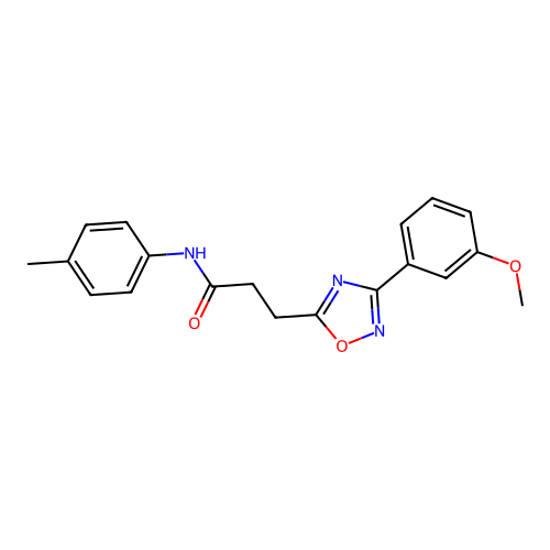 3-[3-(3-methoxyphenyl)-1,2,4-oxadiazol-5-yl]-N-(4-methylphenyl)propanamide structure