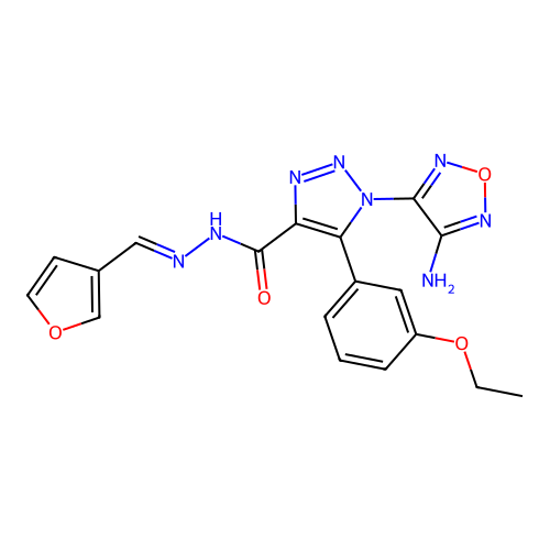 (E)-1-(4-amino-1,2,5-oxadiazol-3-yl)-5-(3-ethoxyphenyl)-N'-(furan-3-ylmethylene)-1H-1,2,3-triazole-4-carbohydrazide structure