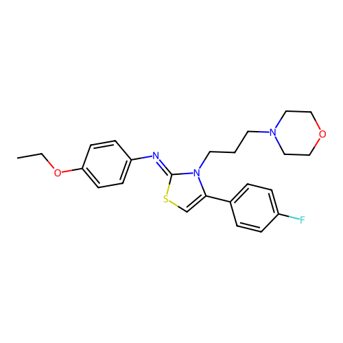 N-(4-ethoxyphenyl)-4-(4-fluorophenyl)-3-(3-morpholin-4-ylpropyl)-1,3-thiazol-2-imine structure