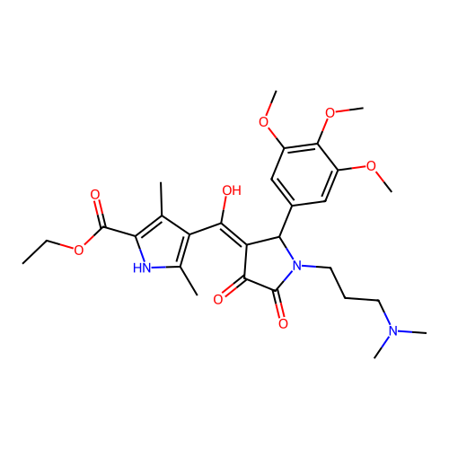 ethyl 4-({1-[3-(dimethylamino)propyl]-4-hydroxy-5-oxo-2-(3,4,5-trimethoxypheny l)(3-pyrrolin-3-yl)}carbonyl)-3,5-dimethylpyrrole-2-carboxylate structure