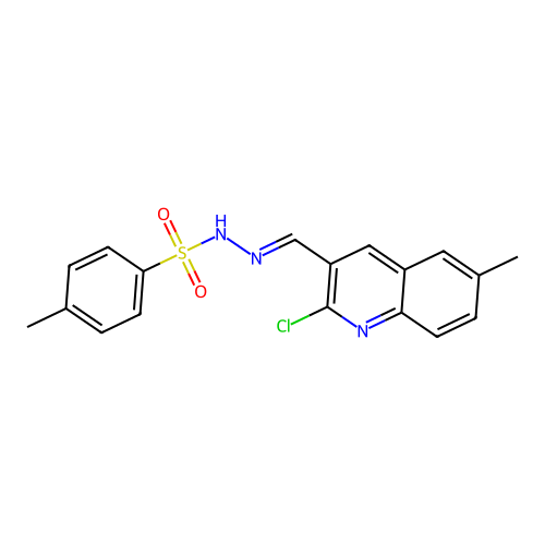 (E)-N'-((2-chloro-6-methylquinolin-3-yl)methylene)-4-methylbenzenesulfonohydrazide structure
