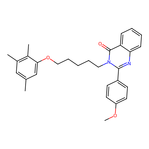 2-(4-methoxyphenyl)-3-(5-(2,3,5-trimethylphenoxy)pentyl)quinazolin-4(3H)-one structure
