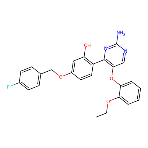 2-[2-Amino-5-(2-ethoxyphenoxy)pyrimidin-4-YL]-5-[(4-fluorophenyl)methoxy]phenol structure