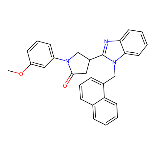 1-(3-methoxyphenyl)-4-[1-(naphthalen-1-ylmethyl)-1H-benzimidazol-2-yl]pyrrolidin-2-one structure