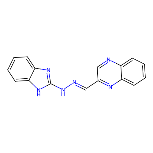 2-[(E)-(1,3-dihydro-2H-benzimidazol-2-ylidenehydrazinylidene)methyl]quinoxaline structure