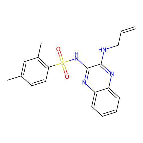 2,4-dimethyl-N-[3-(prop-2-enylamino)quinoxalin-2-yl]benzenesulfonamide structure